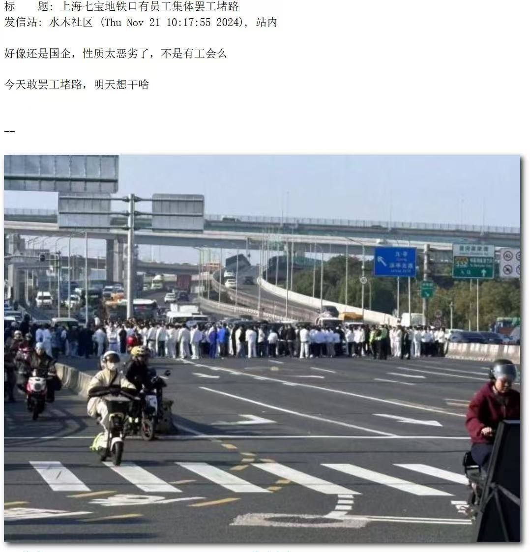 图片[9]-上海沪松公路 七宝国利集团员工为了讨要工资 组织百余人把整条路都堵住了 警察来了-赤赤哗热瓜黑料中心